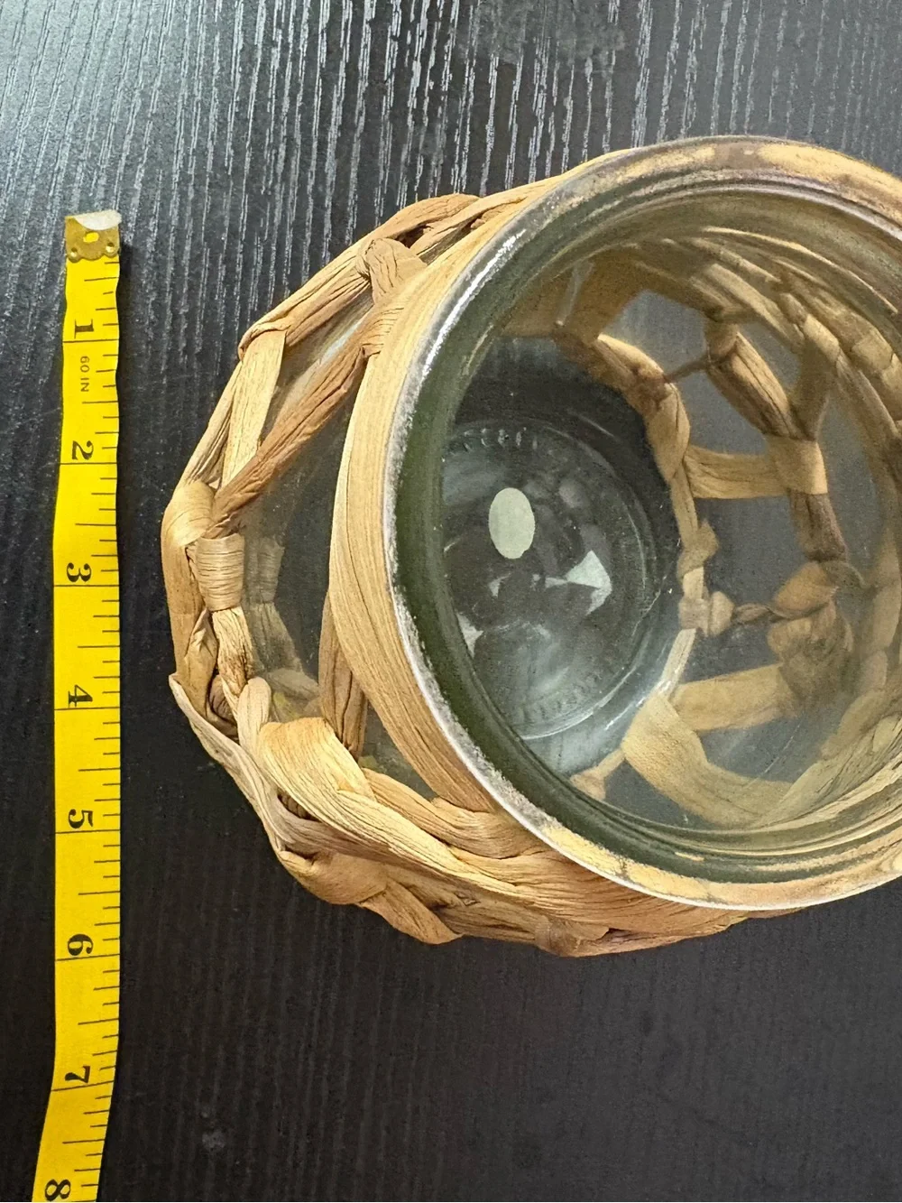 Boho Woven Natural Fiber Glass Vase Candle Holder Coastal Decor